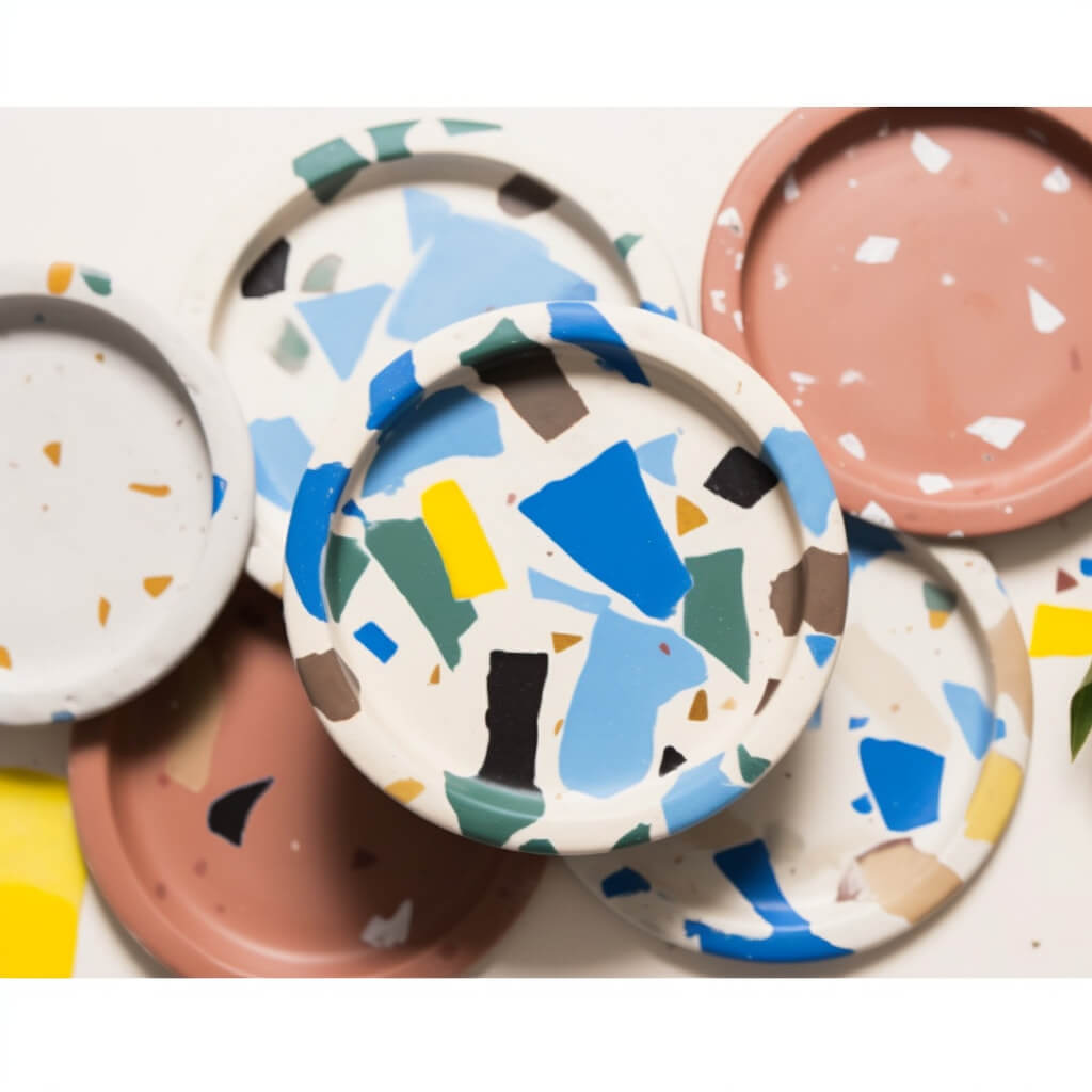 Okrągłe podstawki z gipsu polimerowego