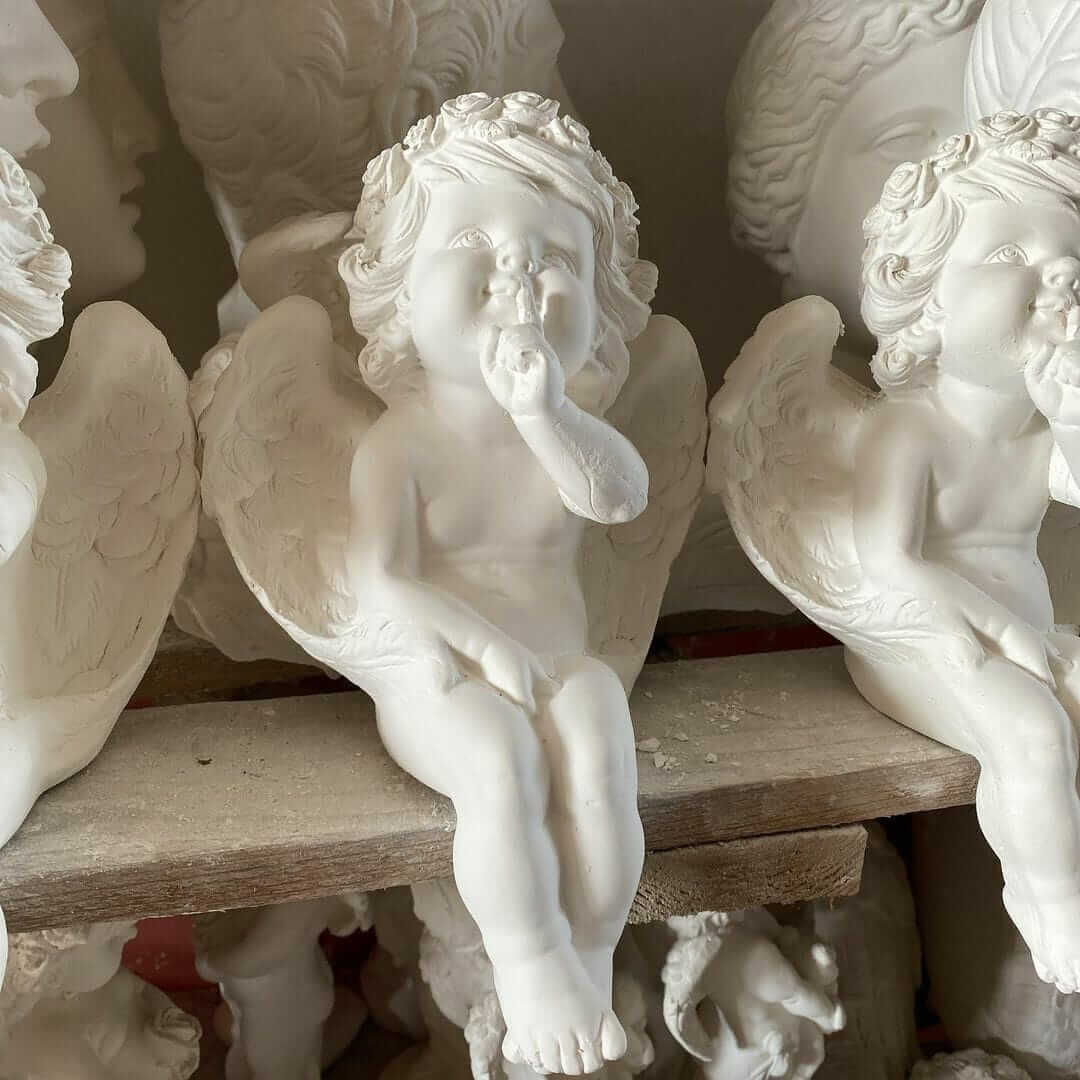 Gips polimerowy 2 aniołki z gipsu